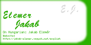 elemer jakab business card